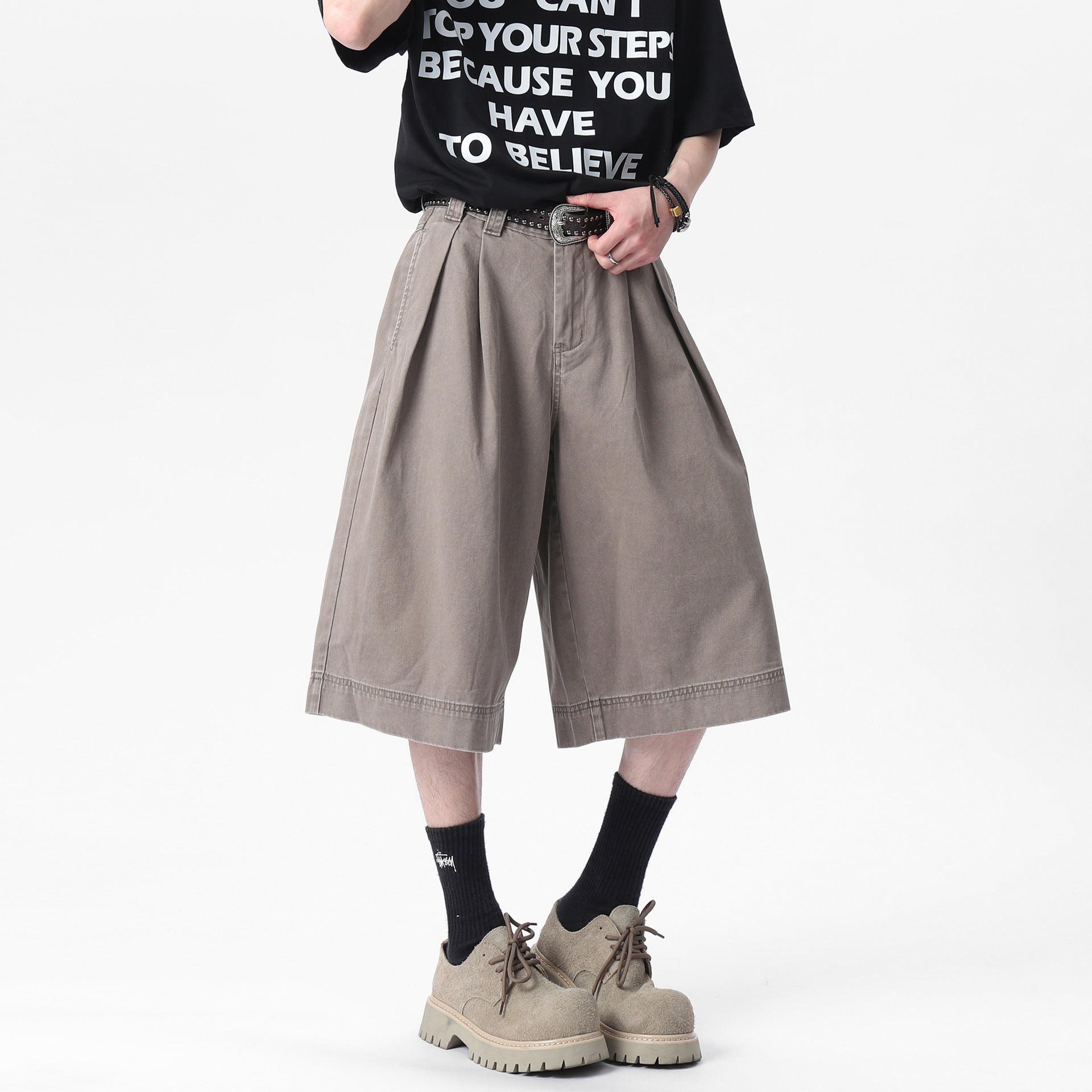 Men’s Pleated Casual Pants | Loose Wide Leg Streetwear Trousers | same ANTHEM.