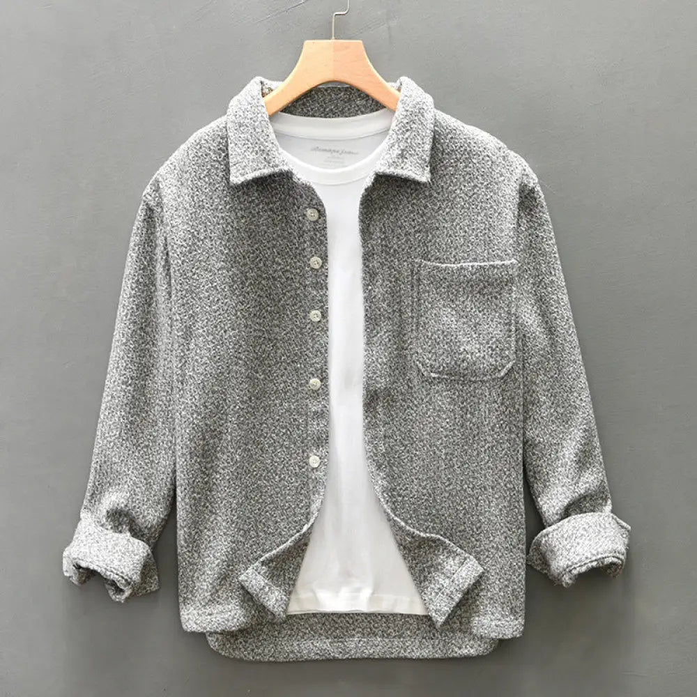 Men’s Polo Collar Long Sleeve Casual Shirt – Cool Everyday Style | same ANTHEM - Gray / L