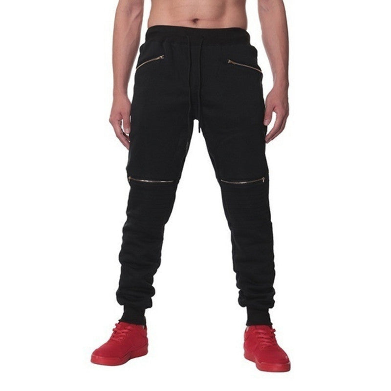 Men’s Sports Pants with Double Pockets & Zip Design – Casual Streetwear | same ANTHEM - Black / 2XL - Pants