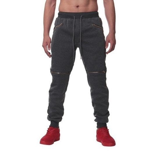 Men’s Sports Pants with Double Pockets & Zip Design – Casual Streetwear | same ANTHEM - Dark Grey / 2XL - Pants