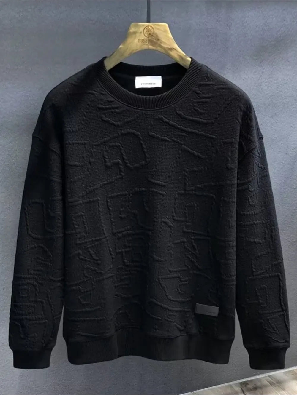 Men’s Textured Round Neck Long Sleeve Sweatshirt | Casual Streetwear | same ANTHEM