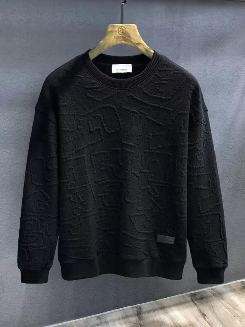 Men’s Textured Round Neck Long Sleeve Sweatshirt | Casual Streetwear | same ANTHEM