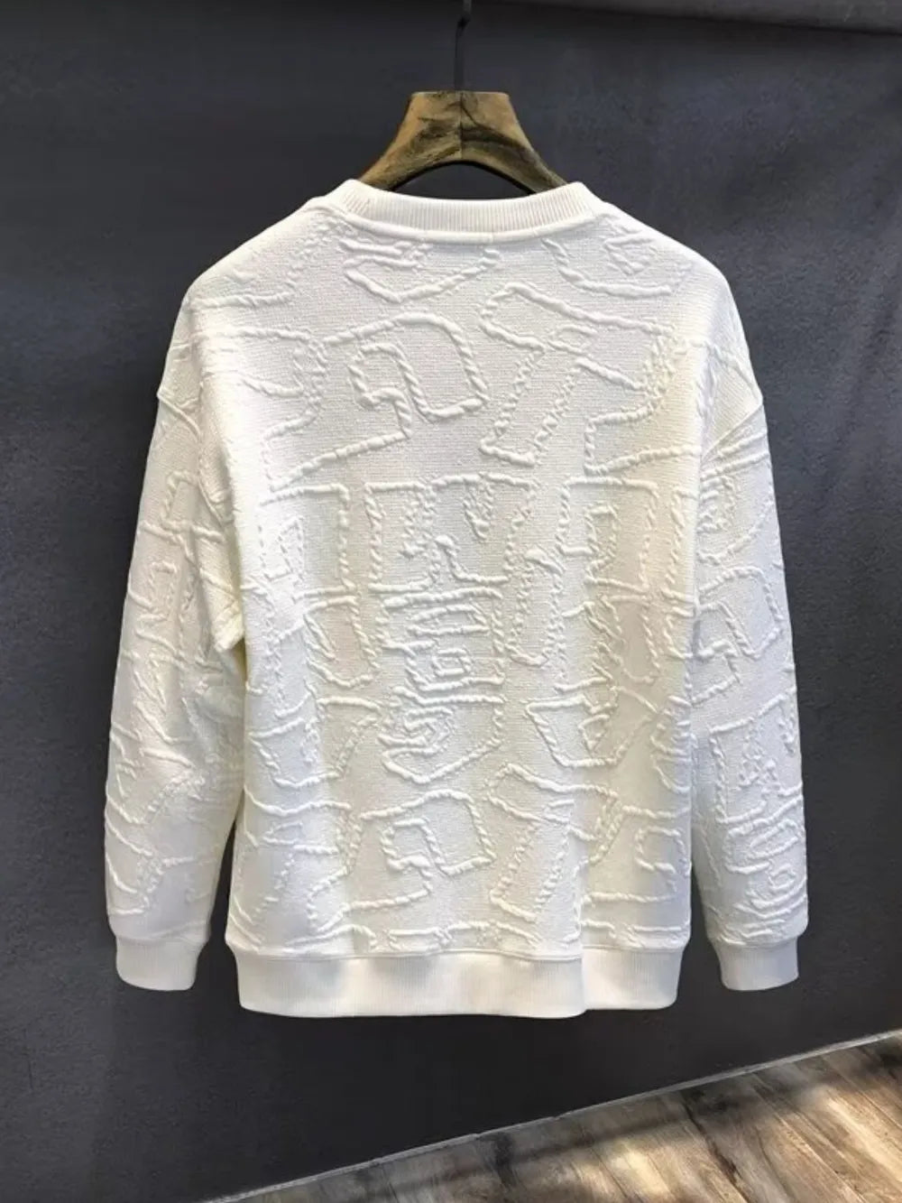 Men’s Textured Round Neck Long Sleeve Sweatshirt | Casual Streetwear | same ANTHEM