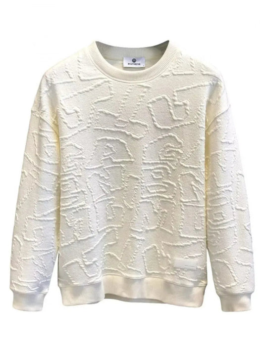 Men’s Textured Round Neck Long Sleeve Sweatshirt | Casual Streetwear | same ANTHEM