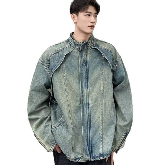 Men’s Washed Denim Zipper Jacket | same ANTHEM.