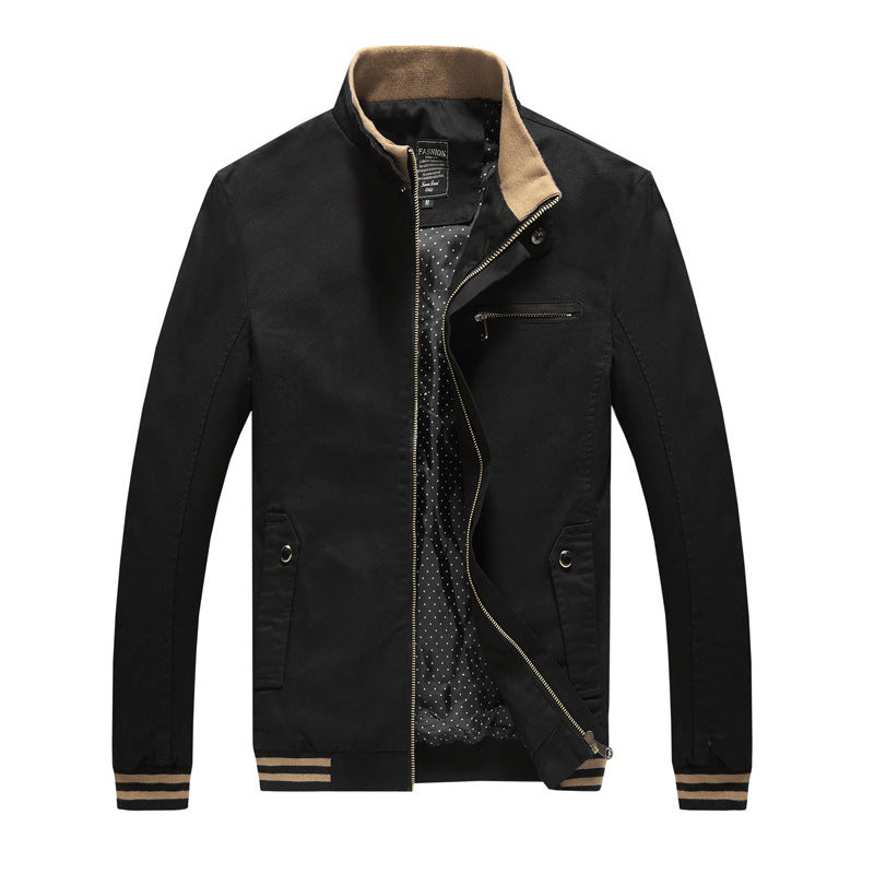 Men’s Washed Street Jacket – Casual Classic for Lovers & Soulmates | same ANTHEM - Black / 3XL