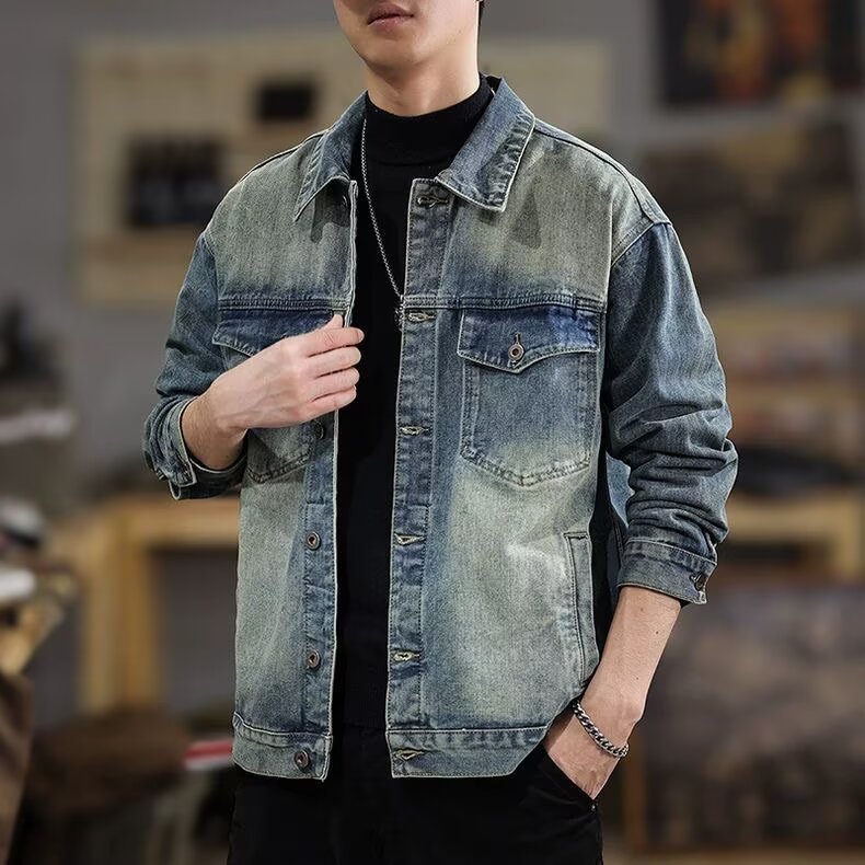 Men’s Washed Vintage Denim Jacket | same ANTHEM. Soulmate Streetwear - Blue / S