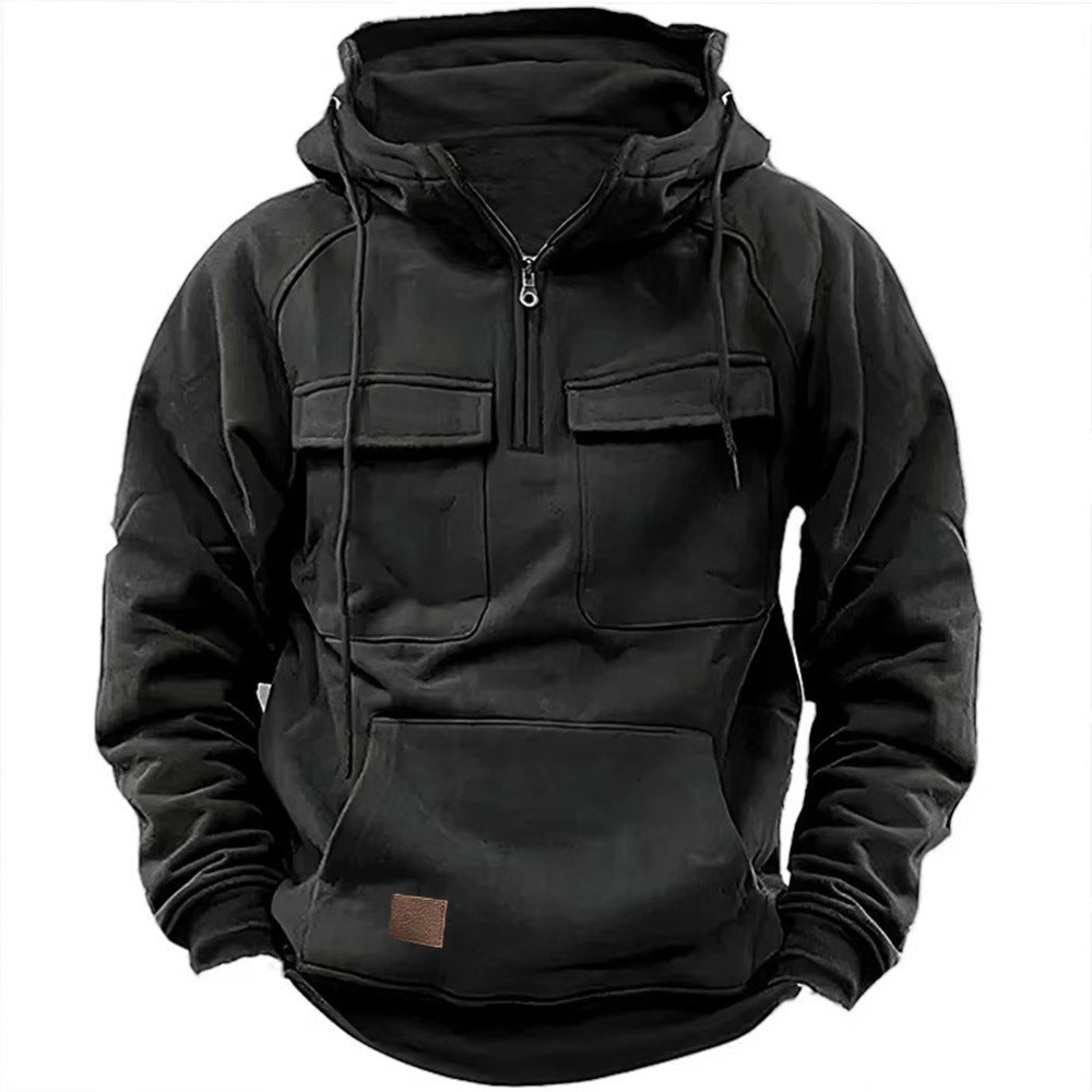 Men’s Workwear Hoodie – Casual Streetwear for Soulmates | same ANTHEM - Black / S