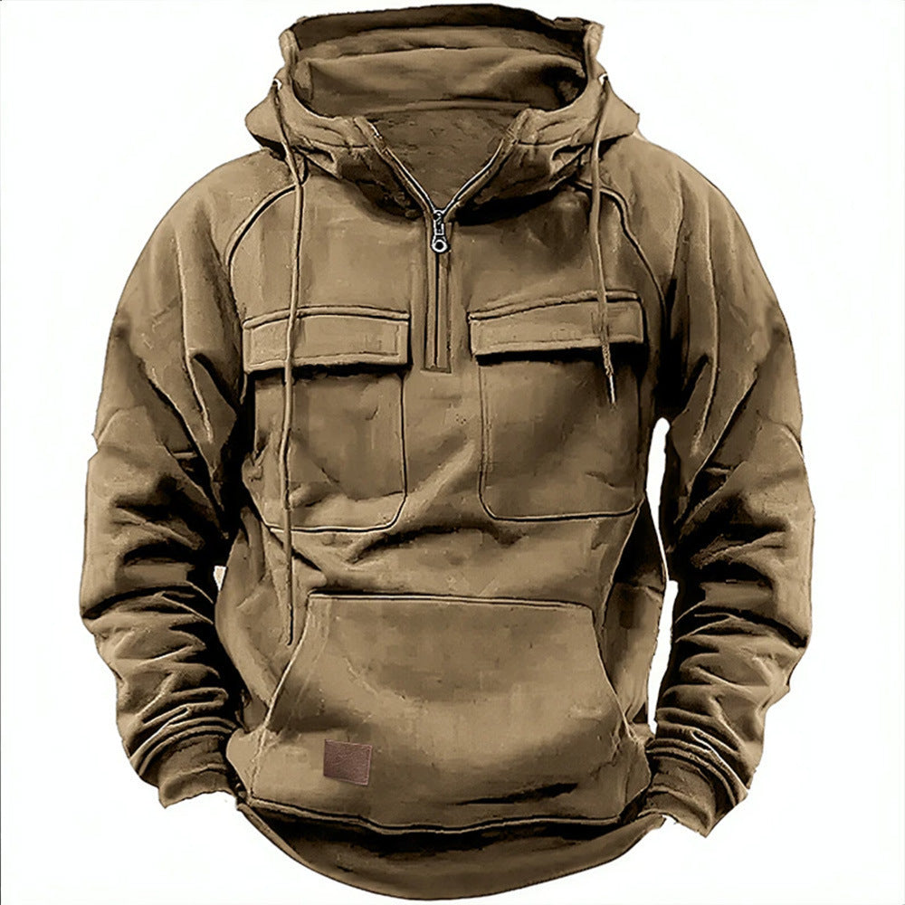 Men’s Workwear Hoodie – Casual Streetwear for Soulmates | same ANTHEM - Khaki / S