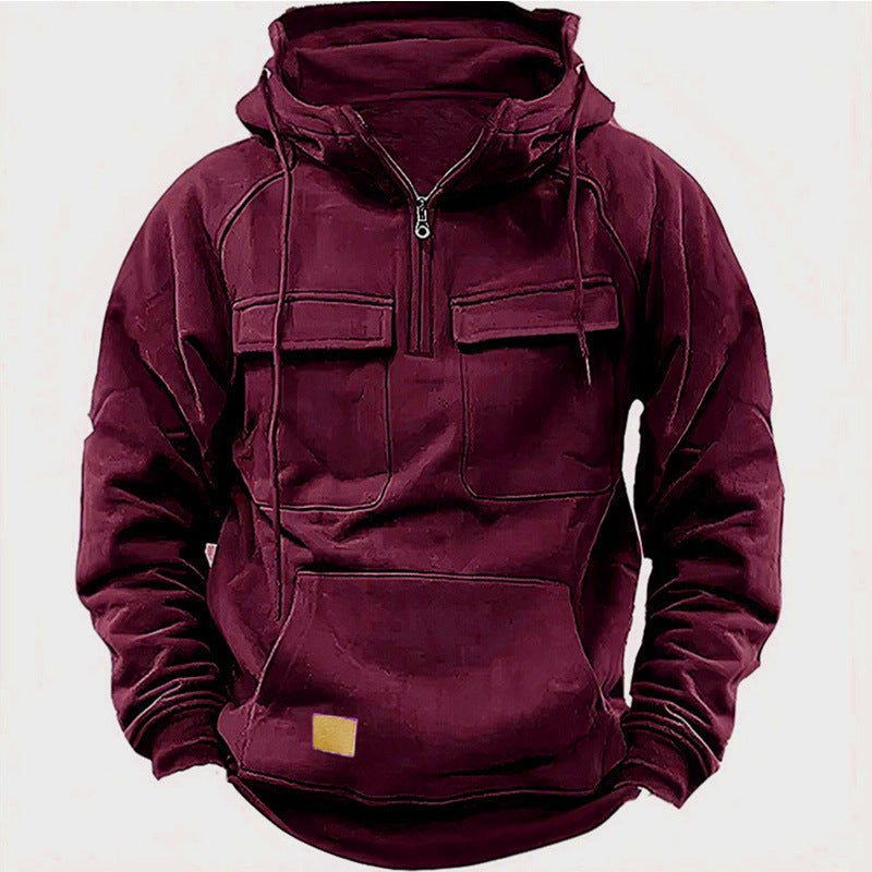Men’s Workwear Hoodie – Casual Streetwear for Soulmates | same ANTHEM - Wine red / S