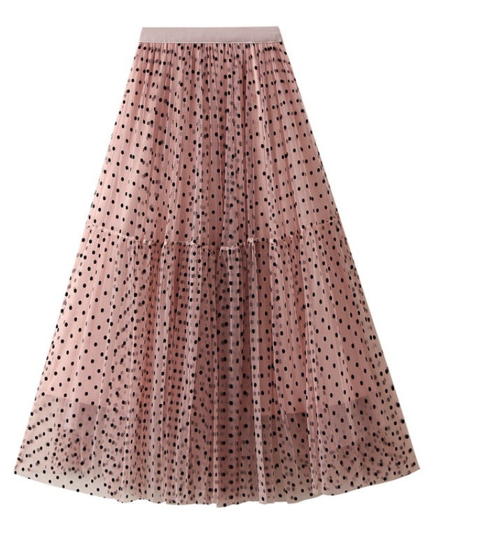 Mesh Half Body Cake Umbrella Skirt | Dreamy Tulle Puff Skirt | same ANTHEM - Skin red / one size