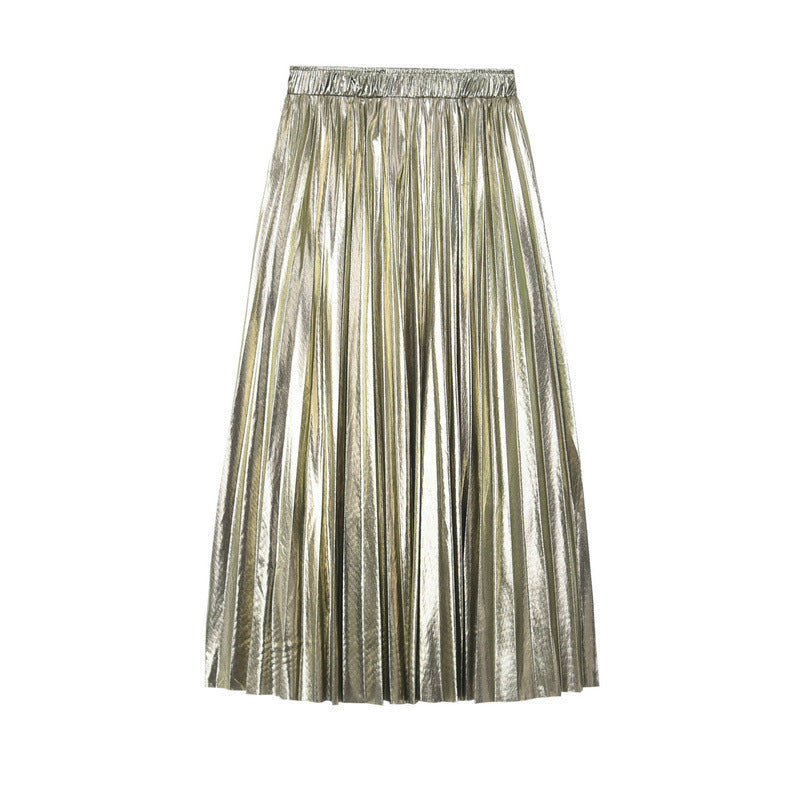 Metallic Reflective Pleated Skirt | same ANTHEM. Soulmate Streetwear for Friends & Besties