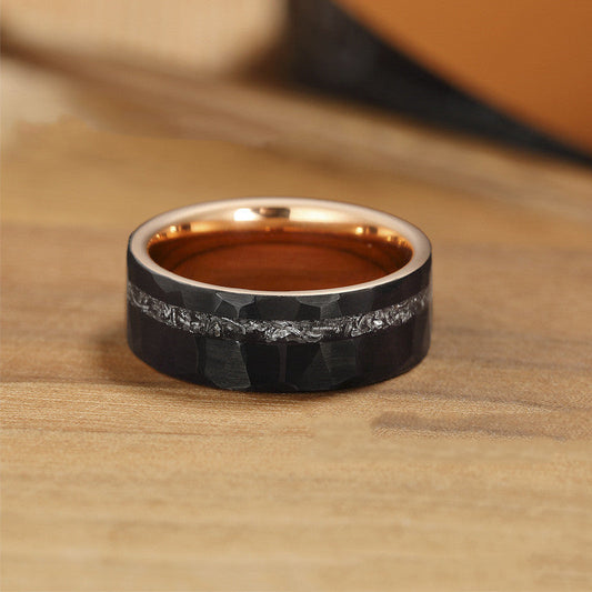 Meteorite Inlaid Black Tungsten Ring – Soulmate Streetwear | same ANTHEM. - Bag