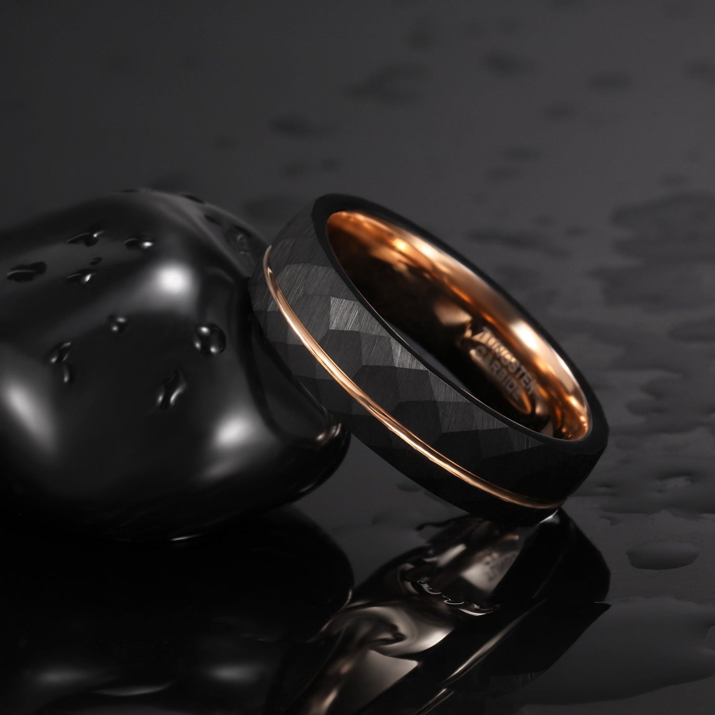 Meteorite Inlaid Black Tungsten Ring – Soulmate Streetwear | same ANTHEM. - Bag