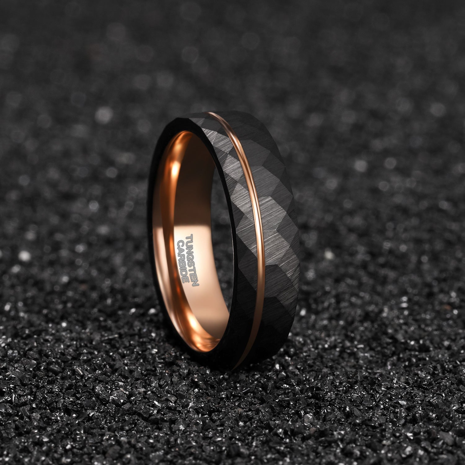 Meteorite Inlaid Black Tungsten Ring – Soulmate Streetwear | same ANTHEM. - Bag