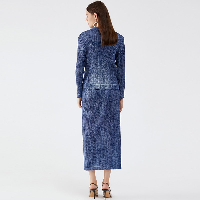 Miyake-Inspired Denim Suit – Soulmate Streetwear for Women same ANTHEM.