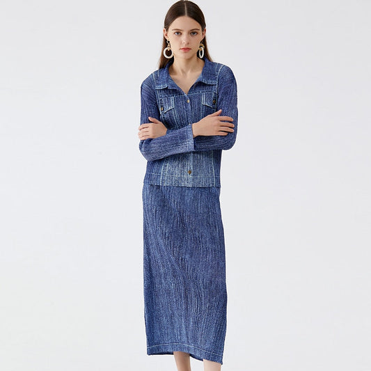 Miyake-Inspired Denim Suit – Soulmate Streetwear for Women same ANTHEM.