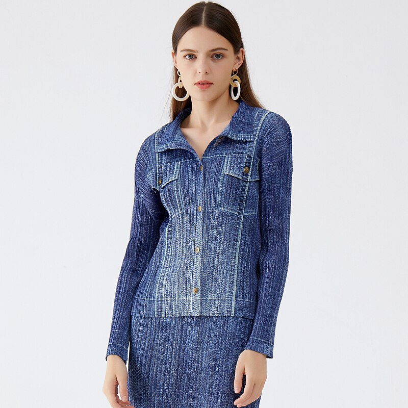 Miyake-Inspired Denim Suit – Soulmate Streetwear for Women same ANTHEM.