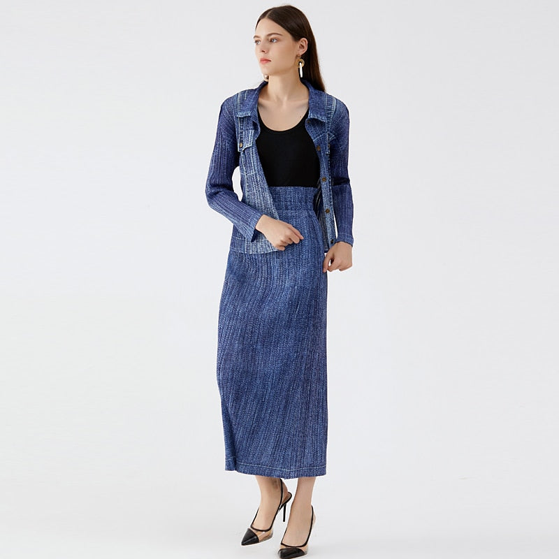 Miyake-Inspired Denim Suit – Soulmate Streetwear for Women same ANTHEM.