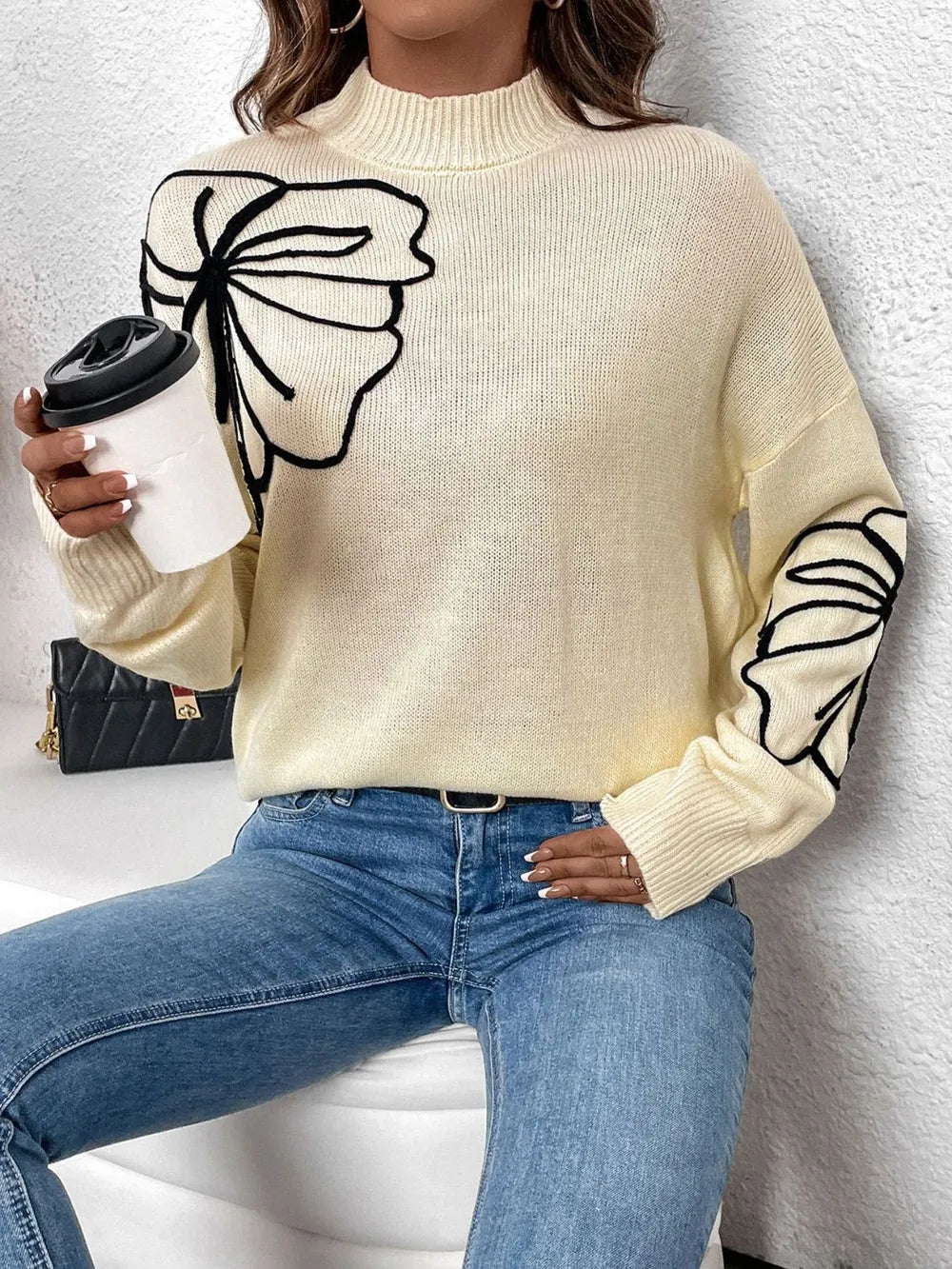 Mock Neck Dropped Shoulder Sweater – Cute Chic & Dreamy Layers | same ANTHEM