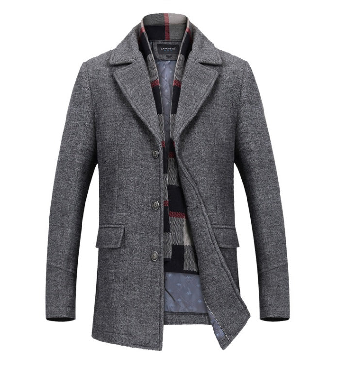 Montgomery Wool Trench Coat - Gray / 3XL