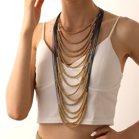 Multi-Layered Gold Bead Necklace – Statement Streetwear Jewelry | same ANTHEM.