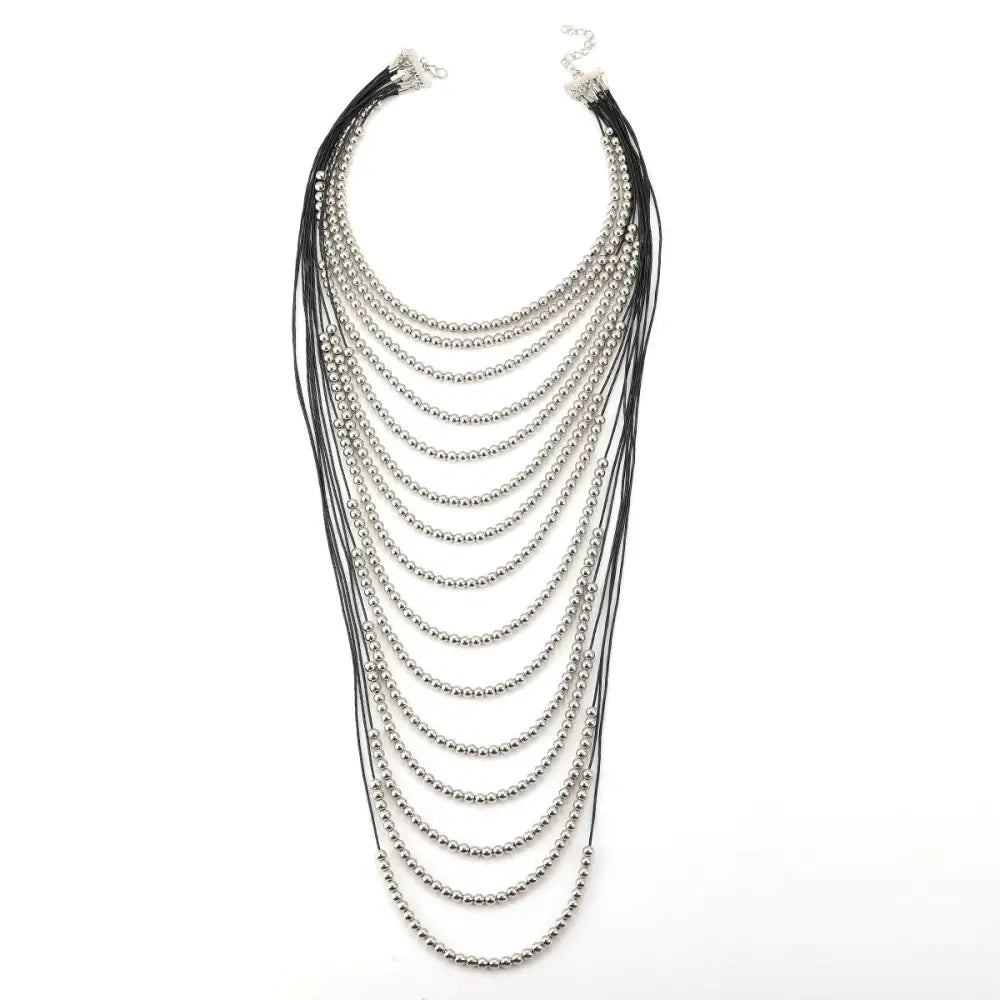 Multi-Layered Gold Bead Necklace – Statement Streetwear Jewelry | same ANTHEM. - Silvery