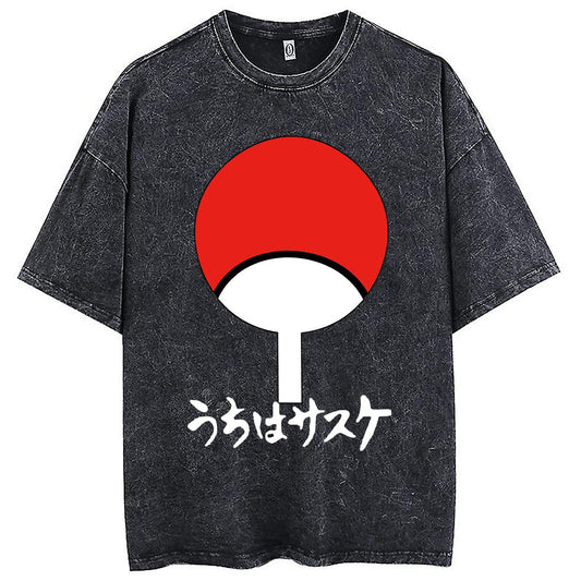 Naruto Uchiha Washed Streetwear T-Shirt – Everyday Rebels | same ANTHEM - Wash T-shirt heat transfer printing / S