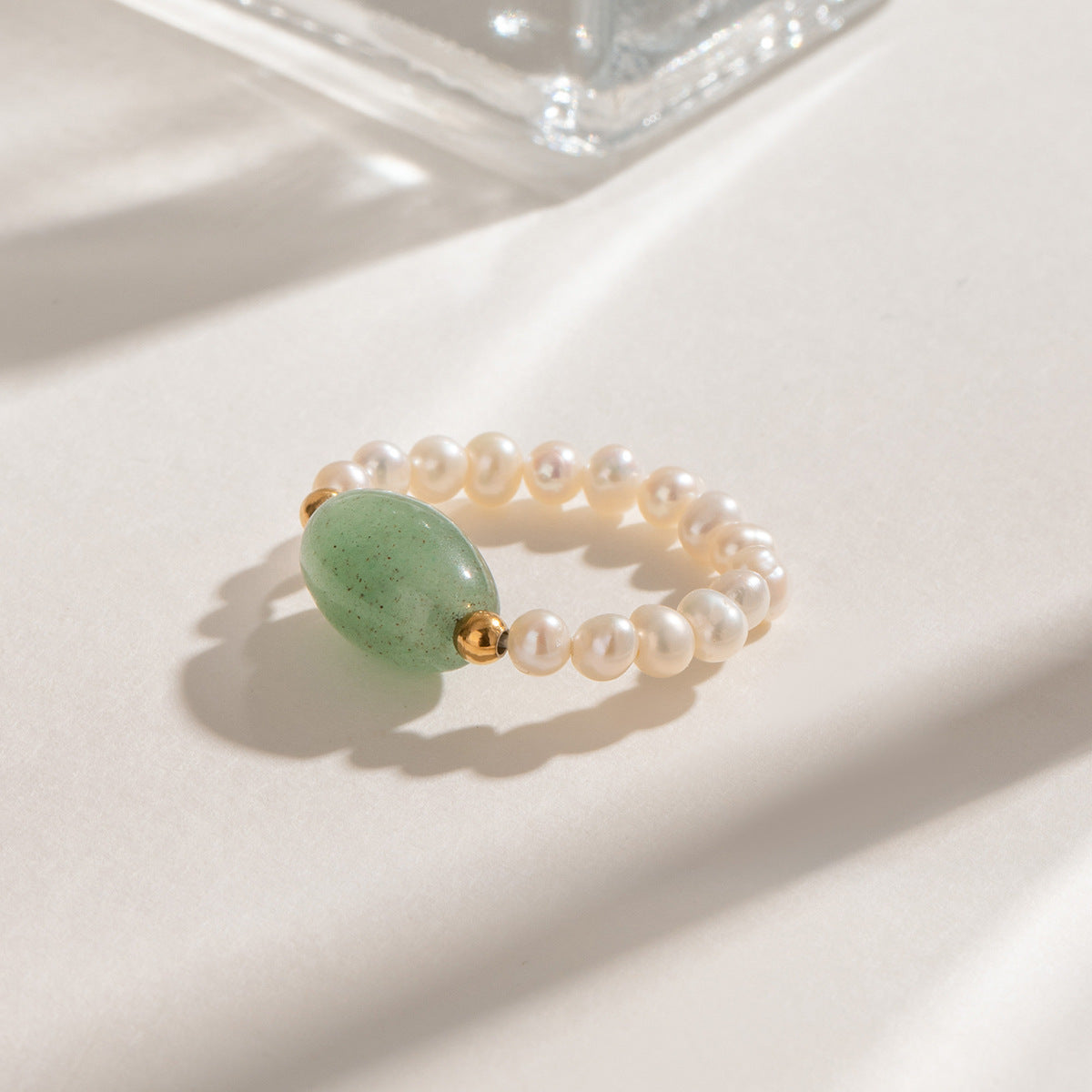 Natural Stone & Pearl Ring | Minimalist Boho Jewelry | Same Anthem - JDR24110237