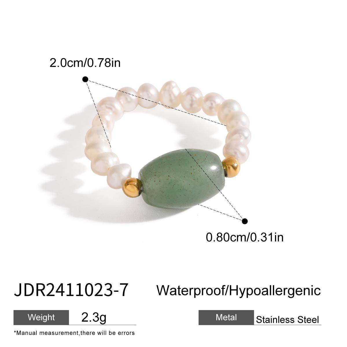 Natural Stone & Pearl Ring | Minimalist Boho Jewelry | Same Anthem - JDR24110237
