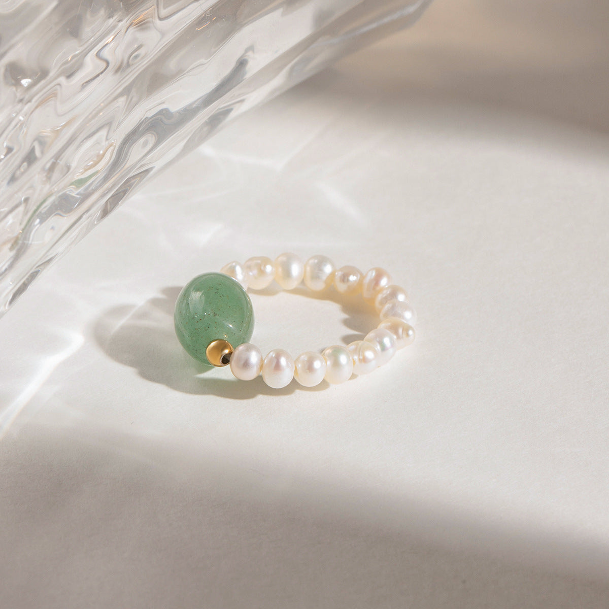 Natural Stone & Pearl Ring | Minimalist Boho Jewelry | Same Anthem - JDR24110237
