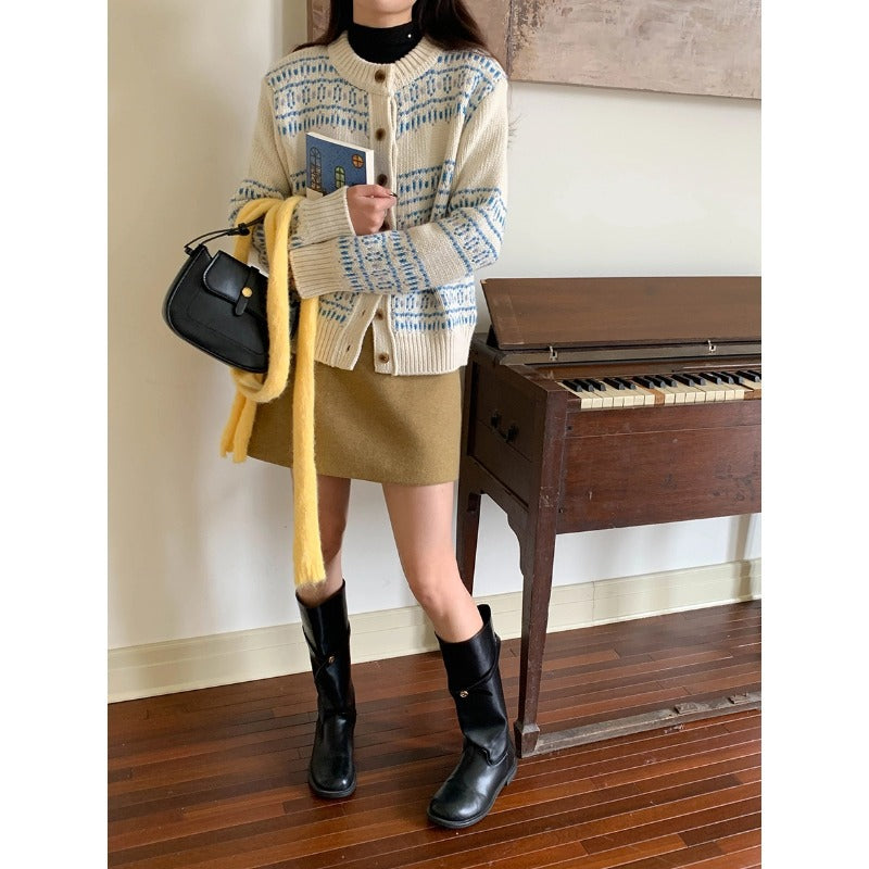 O-Neck Knit Cardigan – Soulmate Streetwear for Women | same ANTHEM - Off-white / one size