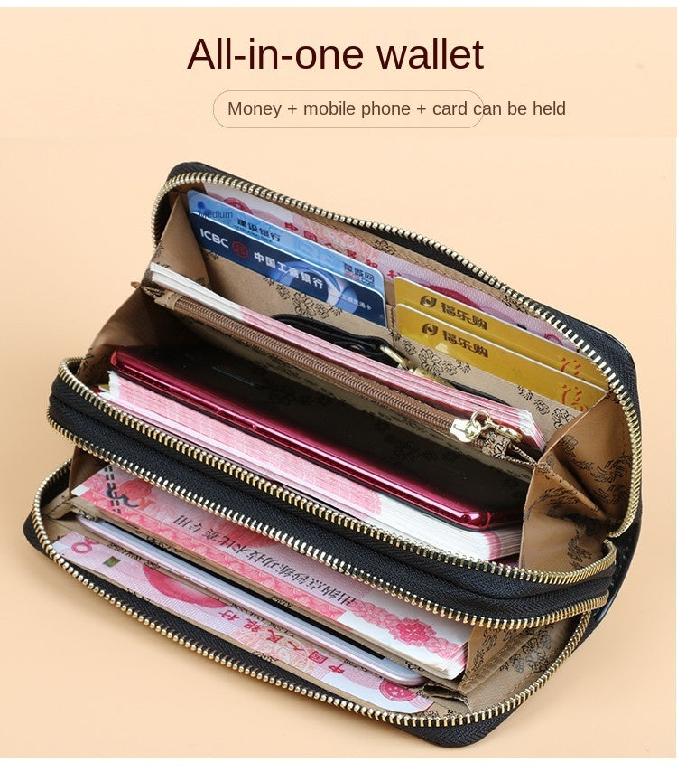 Oil Wax Leather Wallet Women Large Capacity | same ANTHEM