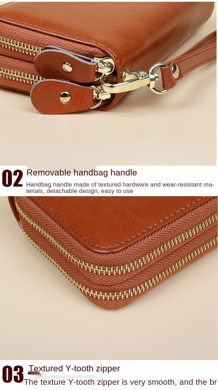 Oil Wax Leather Wallet Women Large Capacity | same ANTHEM