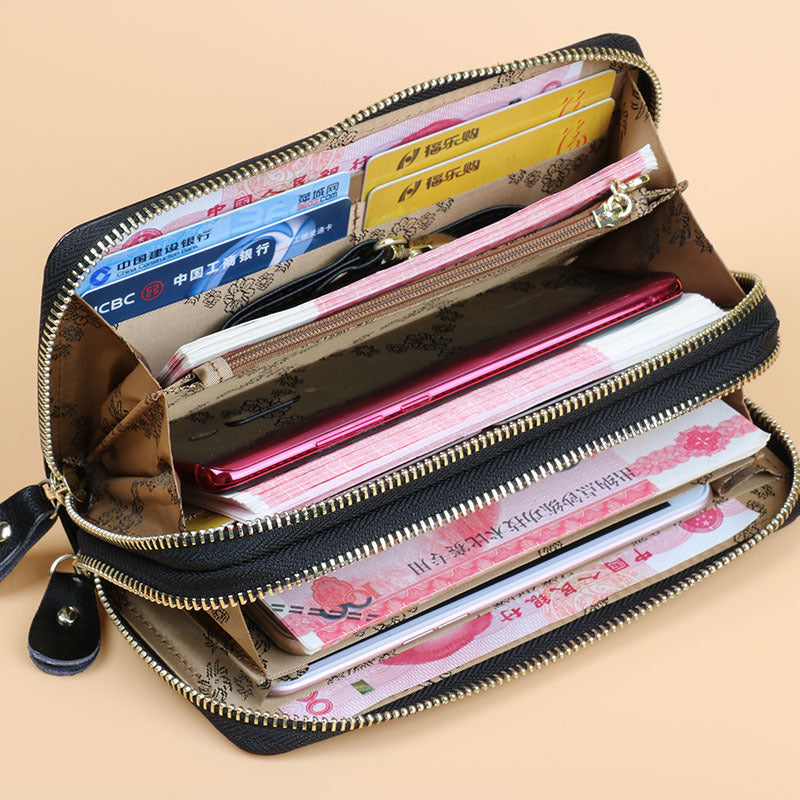 Oil Wax Leather Wallet Women Large Capacity | same ANTHEM