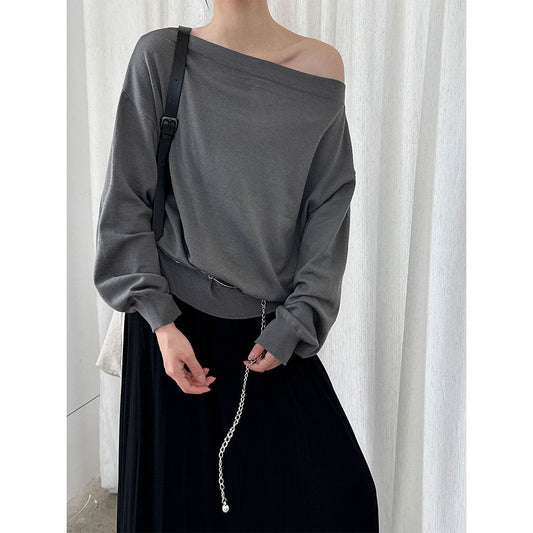 One-Shoulder Wool Knit Top | Soft Cozy Sweater for Women | same ANTHEM.