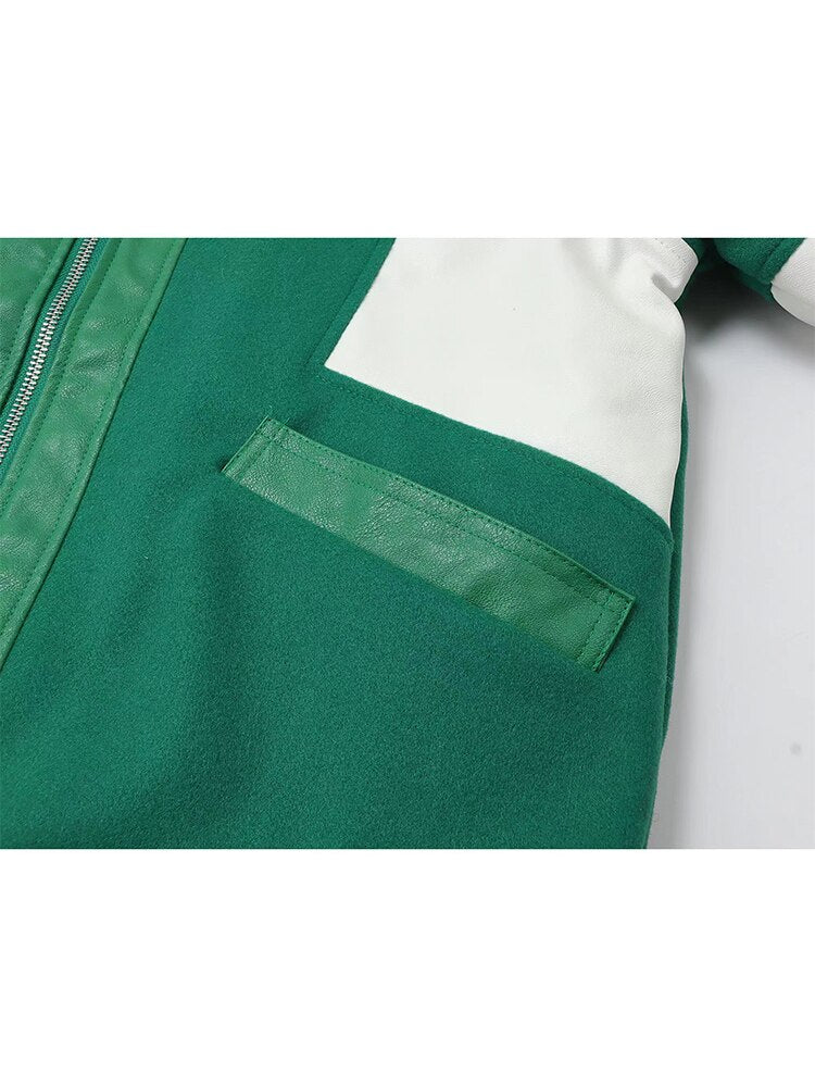 Oversize Contrast Color Baseball Coat – Women’s Autumn Winter Streetwear | same ANTHEM.