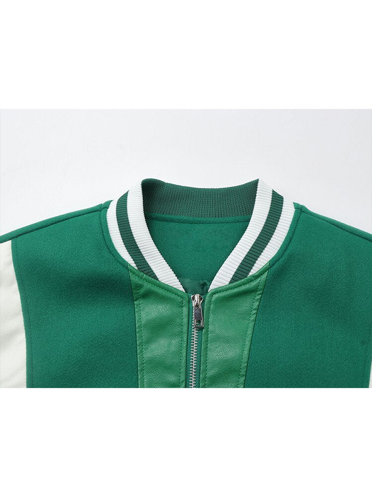 Oversize Contrast Color Baseball Coat – Women’s Autumn Winter Streetwear | same ANTHEM.