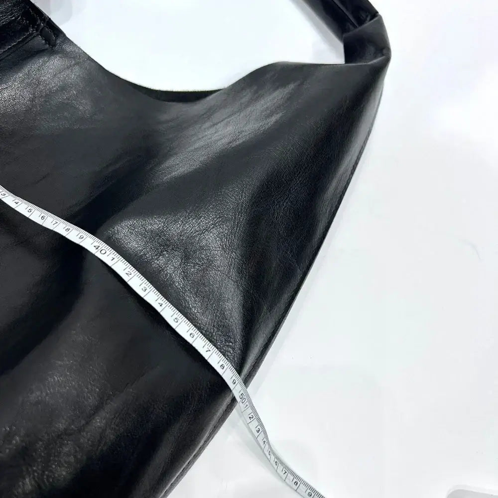 Oversize Leather Shoulder Tote – Vintage Soulmate Bag | same ANTHEM - black / Large(Max Length>50cm)