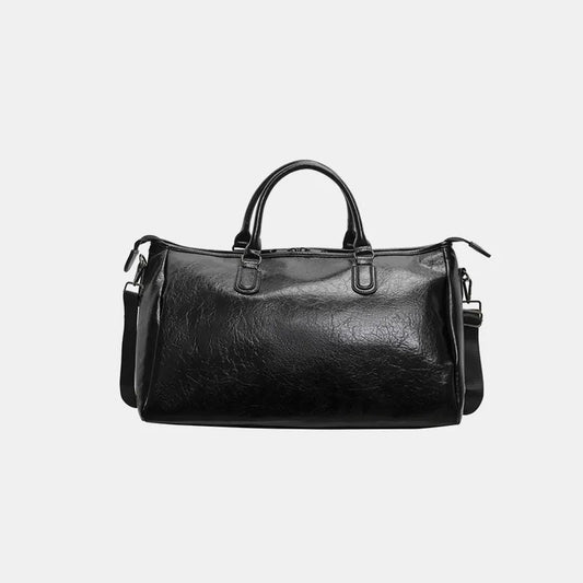Oversize PU Leather Travel Bag – Streetwear for Soulmates | same ANTHEM - Black / One Size