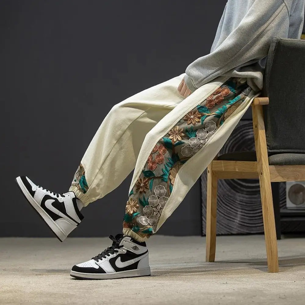 Oversized Embroidered Streetwear Pants – Dreamy Japanese Chic | same ANTHEM