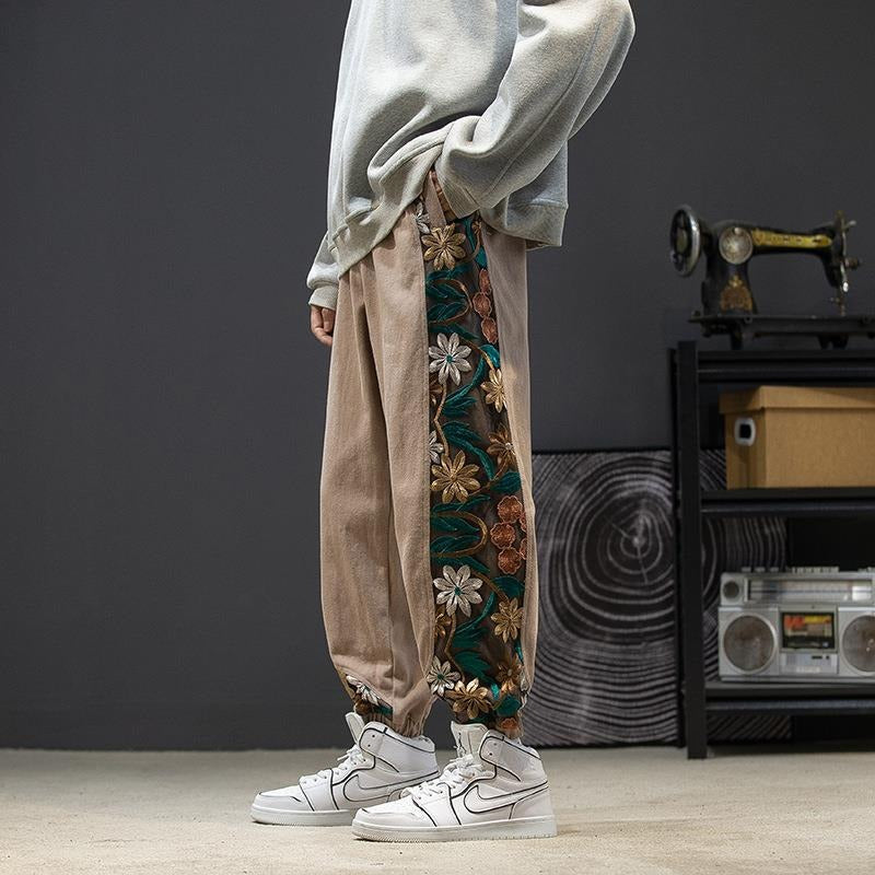 Oversized Embroidered Streetwear Pants – Dreamy Japanese Chic | same ANTHEM - Skin pink / M