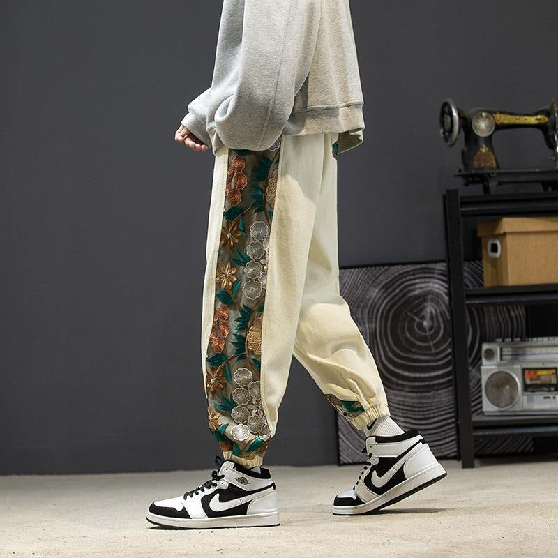 Oversized Embroidered Streetwear Pants – Dreamy Japanese Chic | same ANTHEM - Off white / M