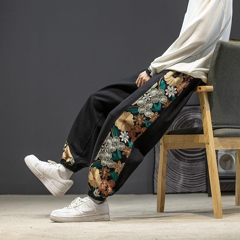 Oversized Embroidered Streetwear Pants – Dreamy Japanese Chic | same ANTHEM - black / M