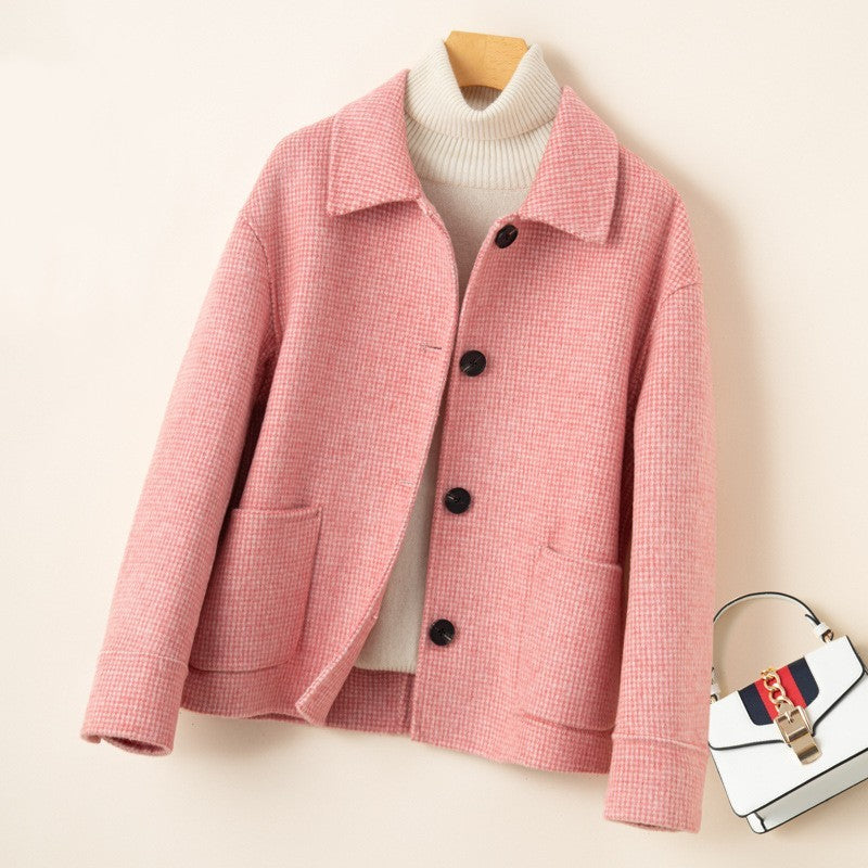 Oversized Woolen Coat – same ANTHEM. Soulmate Streetwear for Lovers & Besties - Pink Plaid 213 / L