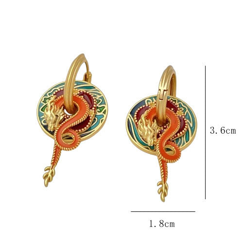 Palace Style Dragon Earrings – National Style Statement Jewelry | same ANTHEM. - Golden