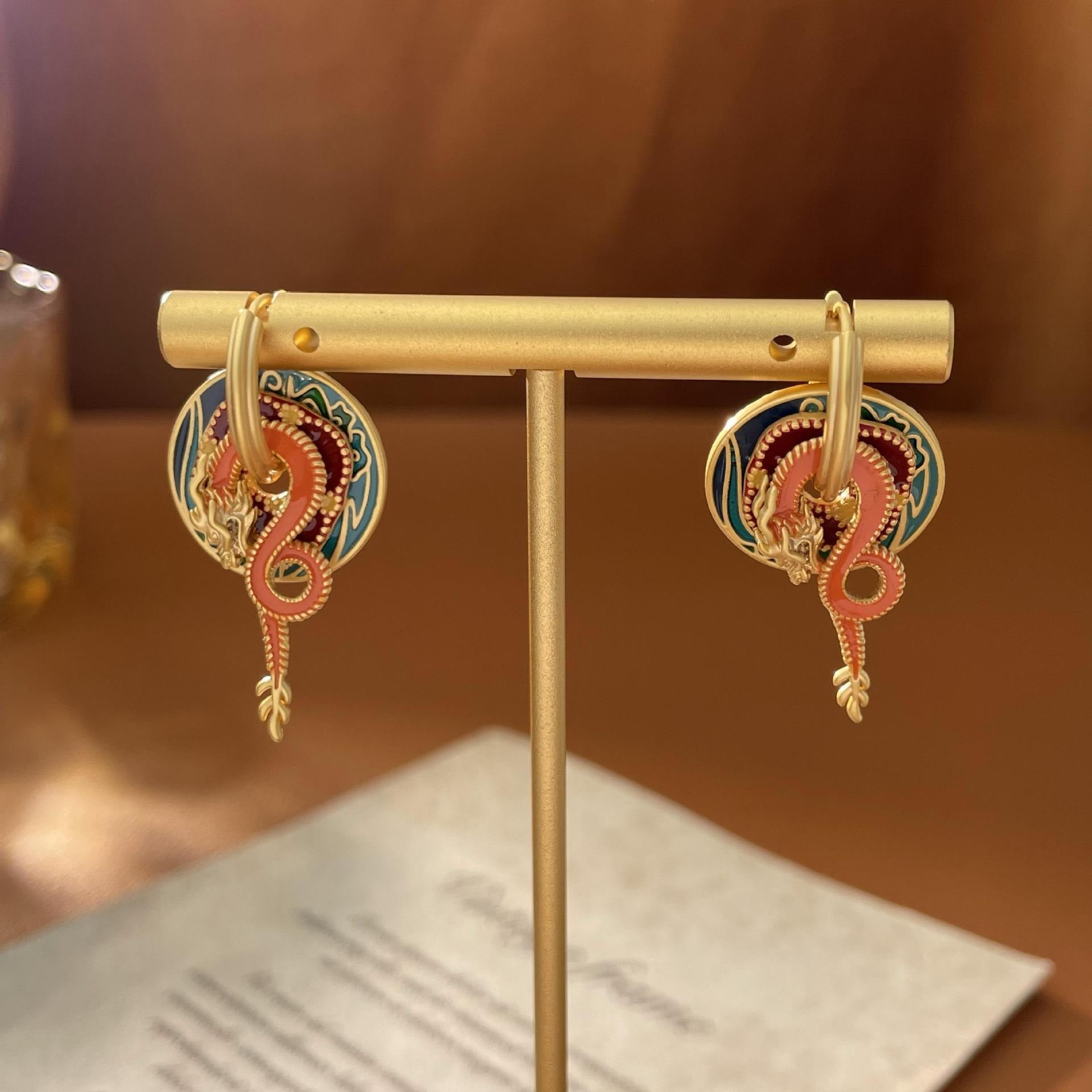 Palace Style Dragon Earrings – National Style Statement Jewelry | same ANTHEM. - Golden