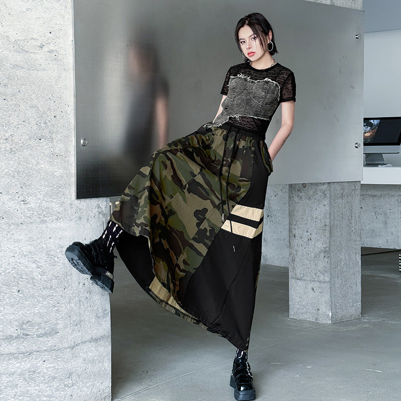 Patchwork Denim Camouflage Skirt – Soulmate Streetwear | same ANTHEM