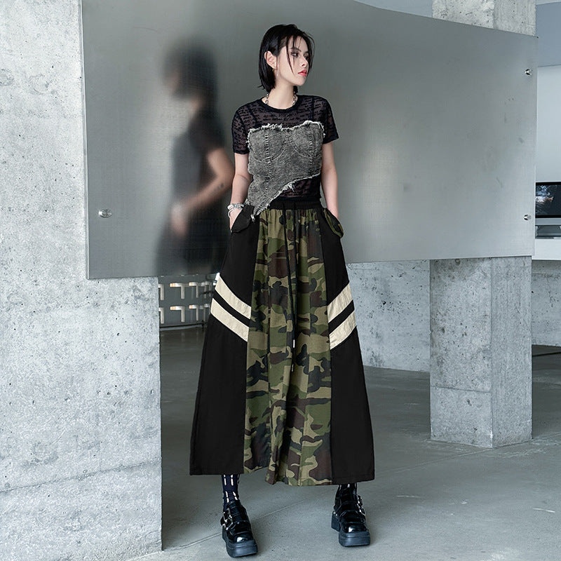 Patchwork Denim Camouflage Skirt – Soulmate Streetwear | same ANTHEM - Fascinated color / One size