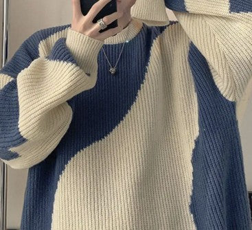 Patchwork Knit Sweater – Oversized Harajuku Streetwear | same ANTHEM